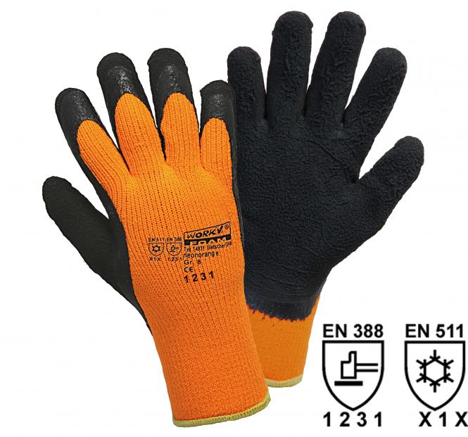 Winterhandschuh  Gletscher-Grip leuchtorange Gr. 8 | 12 Paar